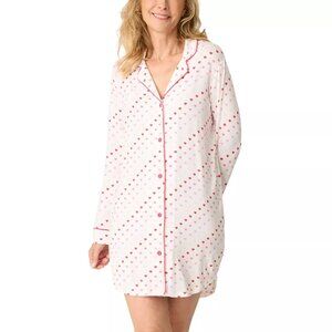 84$ PJ Salvage Front Button Day Dream Nightshirt Long Sleeves Size XL Ivory